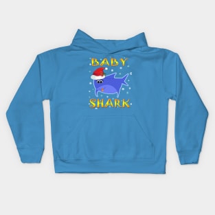 Christmas Baby Shark Funny Design Gift Idea Kids Hoodie